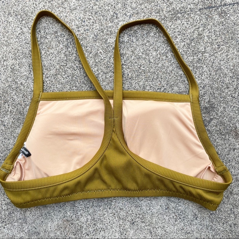 Madewell Second Wave Ribbed Racerback Bikini Top Sz S - Picture 2 of 3